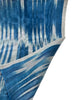 Rembourrage luxueux en soie à rayures Ikat bleues pour tête de lit ottoman, tissus d'intérieur pour textiles de maison : housses d'oreiller, motifs inspirés du kimono, motifs en filigrane.