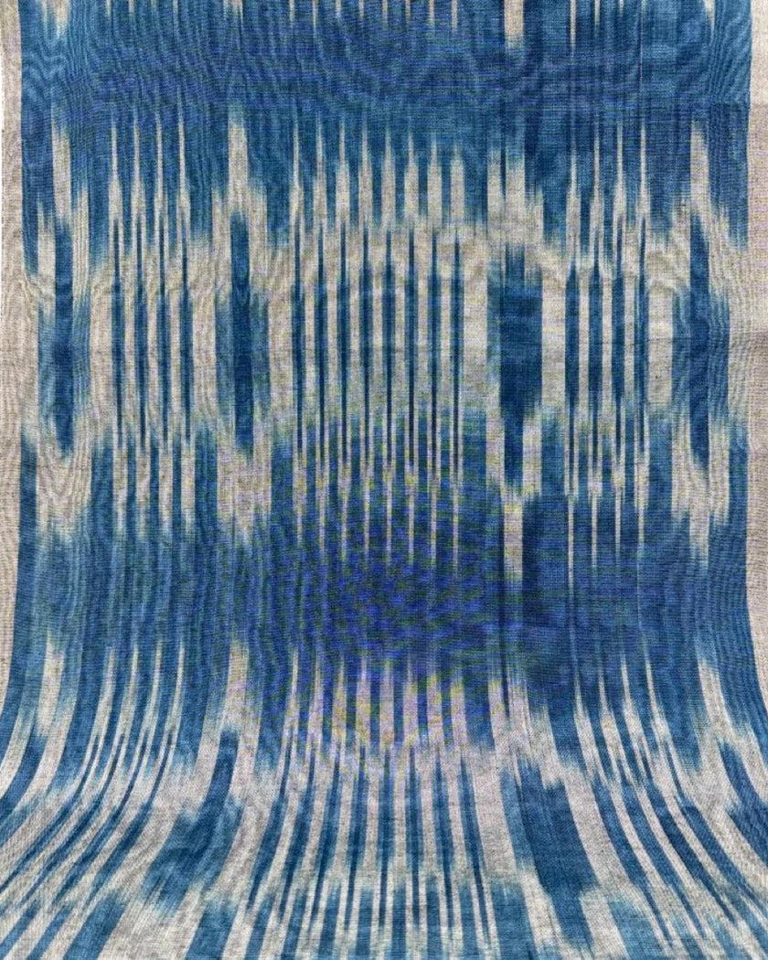 Osmanlı Başlıklı Mavi İkat Çizgili Lüks İpek Döşeme, Ev Tekstili İç Mekan Kumaşları: Yastık Kılıfları, Kimono Esintili Tasarımlar, Filigran Desenleri.