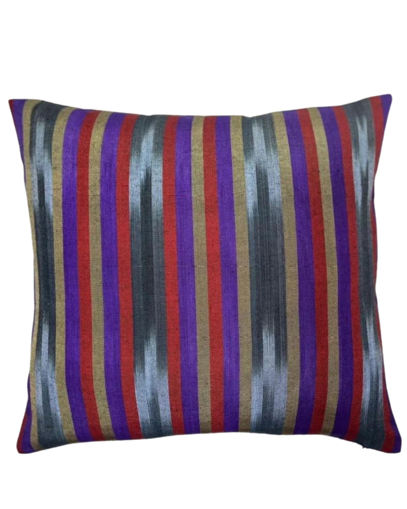 Osmanlı Başlık İçin Mor Kırmızı İkat Çizgili Lüks İpek Döşeme, Ev Tekstili İç Mekan Kumaşları: Yastık Kılıfları, Kimono Esintili Tasarımlar, İpek Şantung, El Dokuma Kumaşlar