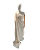 Ecru Cotton Linen Fabric By The Meter, Neutral Undyed Pin Stripes.