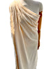Ecru Cotton Linen Fabric By The Meter, Neutral Undyed Pin Stripes.