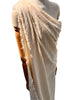 Ecru Cotton Linen Fabric By The Meter, Neutral Undyed Pin Stripes.