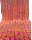 Pastel Pink Silk Moire Fabric, Watermark Pattern, Yellow Stripes.