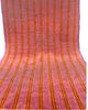 Pastel Pink Silk Moire Fabric, Watermark Pattern, Yellow Stripes.