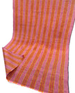 Pastel Pink Silk Moire Fabric, Watermark Pattern, Yellow Stripes.