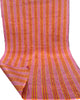 Pastel Pink Silk Moire Fabric, Watermark Pattern, Yellow Stripes.