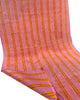 Pastel Pink Silk Moire Fabric, Watermark Pattern, Yellow Stripes.