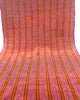 Pastel Pink Silk Moire Fabric, Watermark Pattern, Yellow Stripes.