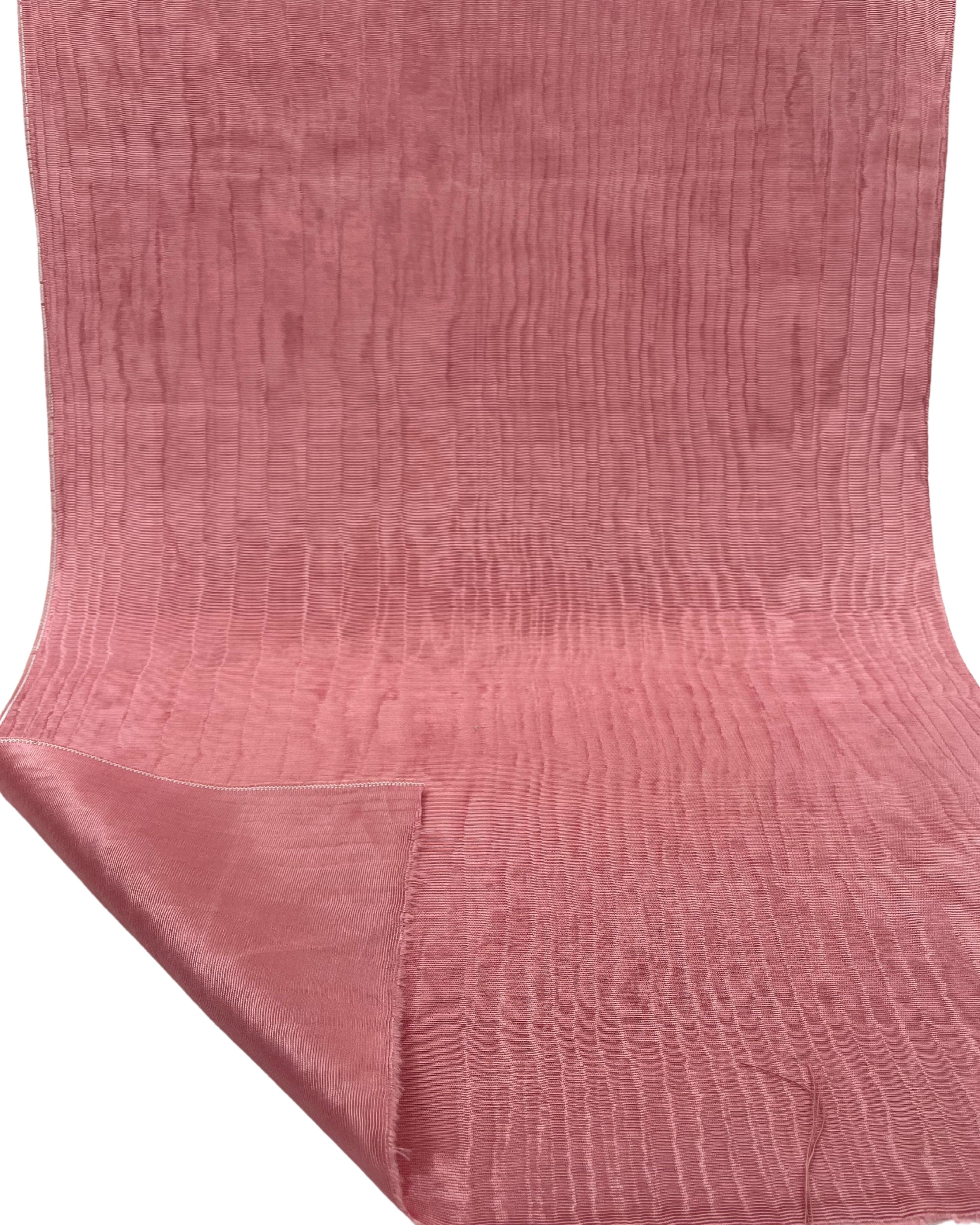 Pastel Pink Silk Moire Fabric, Watermark Pattern.