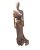 Brown Linen Fabric By The Yard Textured Handloom Semi-Sheer Natural Fabrics.