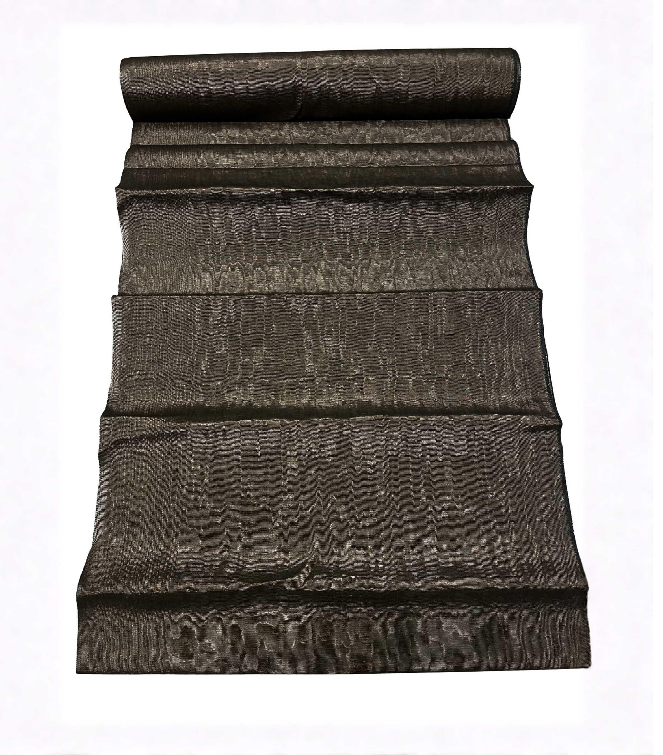 Tapisserie d'ameublement luxueuse en soie noire pour tête de lit ottomane, tissus d'intérieur pour textiles de maison : housses d'oreiller, motifs inspirés du kimono, motifs en filigrane.