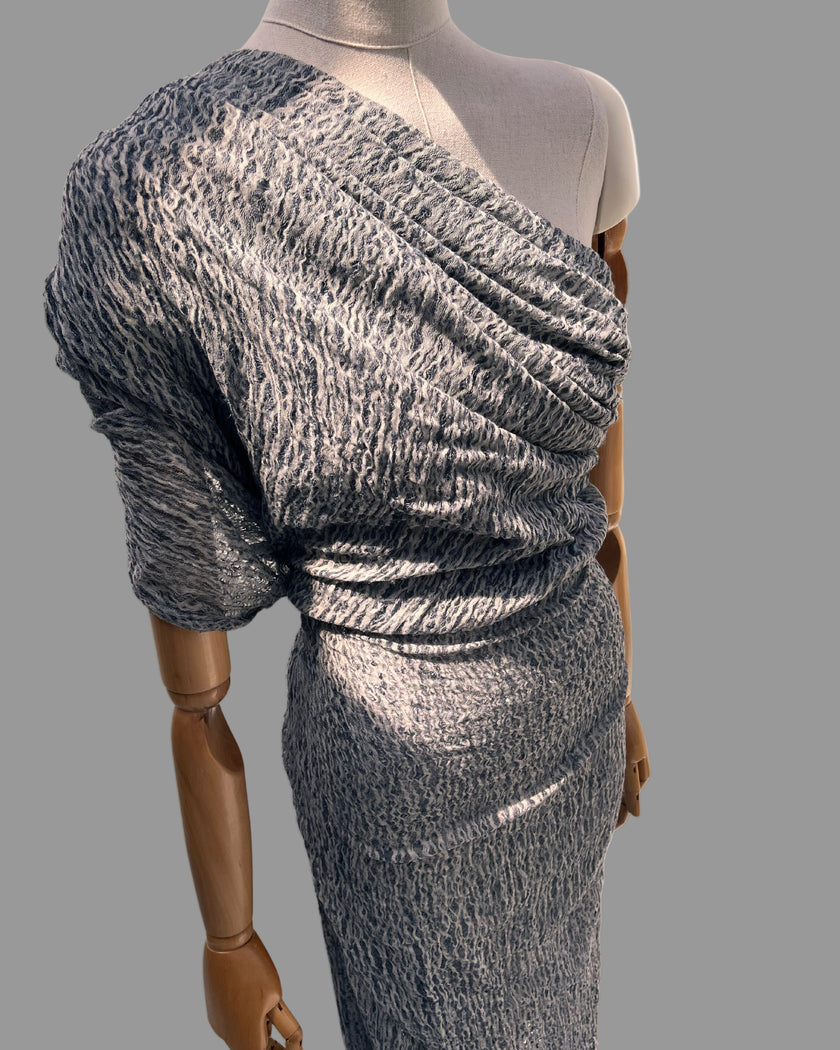 Metre Kare Mavi Gri Keten Kumaş, Organik Pamuklu Kumaş, Dokulu El Dokuma Yarı Şeffaf Doğal Kumaşlar.