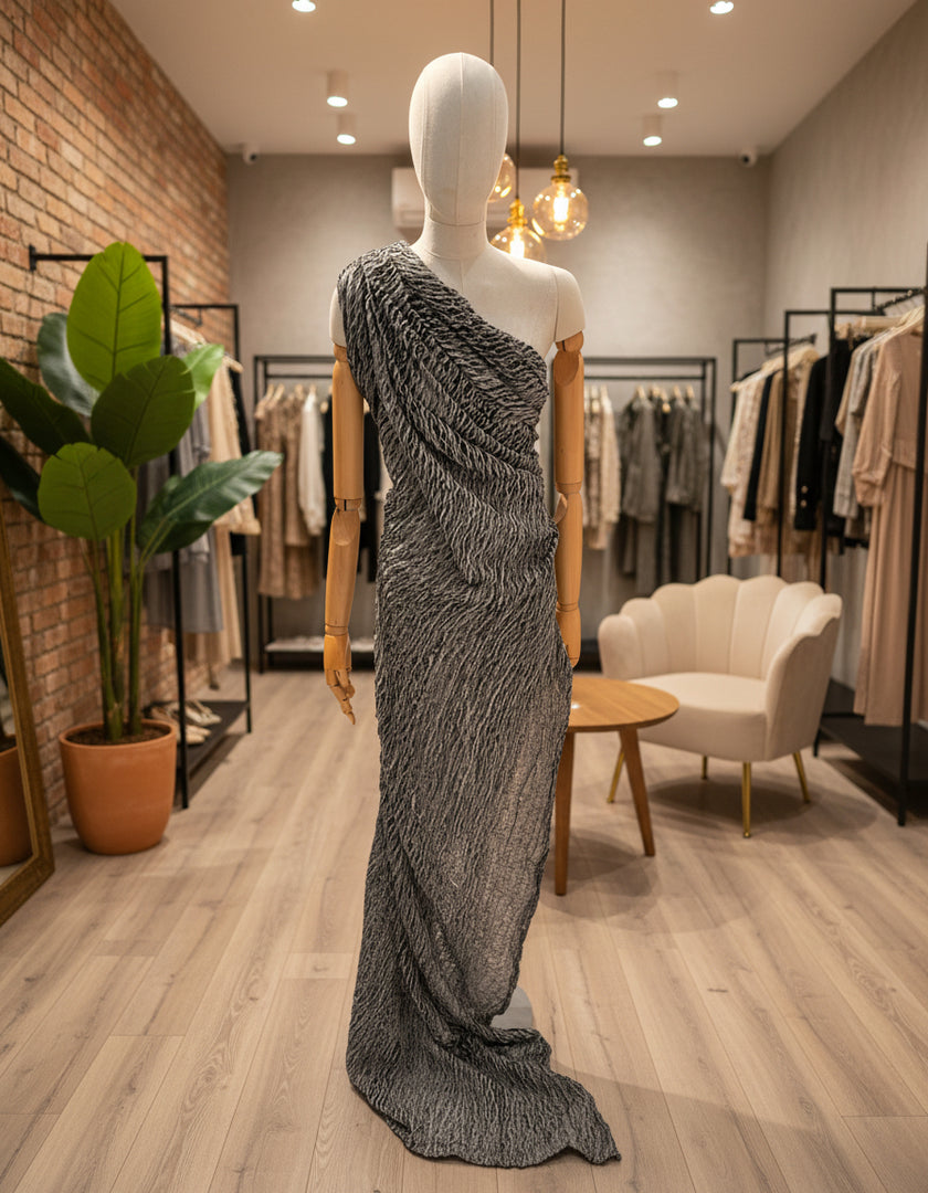 Metre Kare Siyah-Beyaz Keten Kumaş, Organik Pamuklu Kumaş, Dokulu El Dokuma Yarı Şeffaf Doğal Kumaşlar.