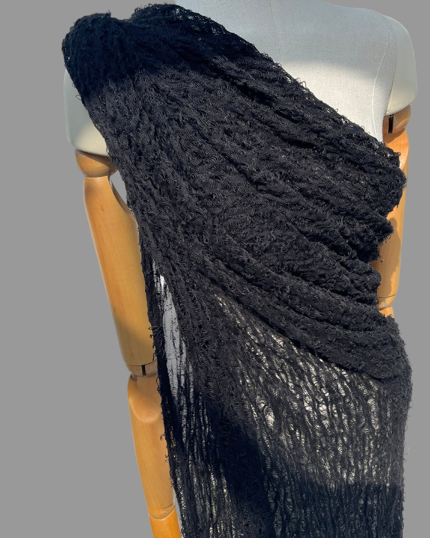 Metre Kare Siyah Keten Kumaş, Organik Pamuklu Kumaş, Dokulu El Dokuma Yarı Şeffaf Doğal Kumaşlar.