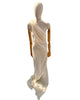 Tissu en lin par cour, tissu en coton biologique, tissus naturels semi-transparents texturés / non blanchis, blanc ivoire.
