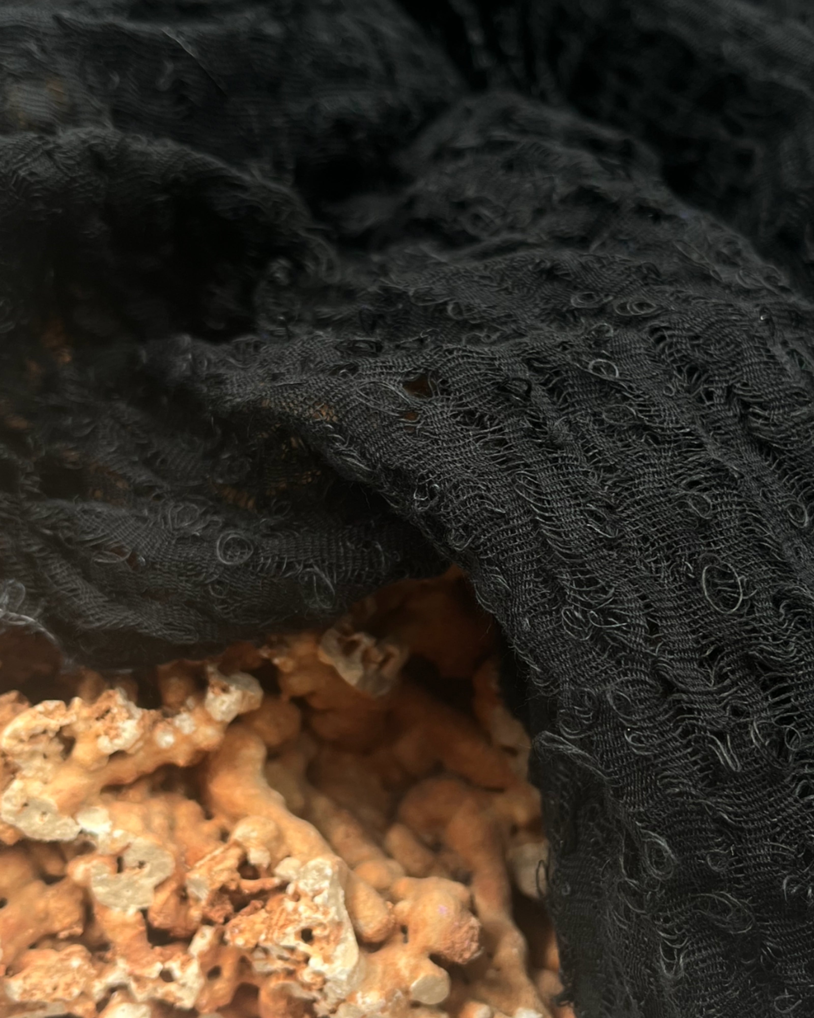 Black Textured Linen Fabric By The Yard Natural Fabrics.
