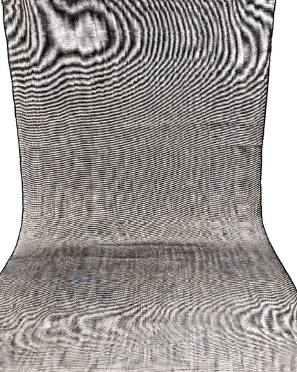 Silver Gray Silk Fabric, Moire Silk Fabric, Silk By The Yard. Watermark Pattern.