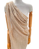 Camel Unique Natural Sheer, Textured Cotton Linen Mix Special Fabrics.