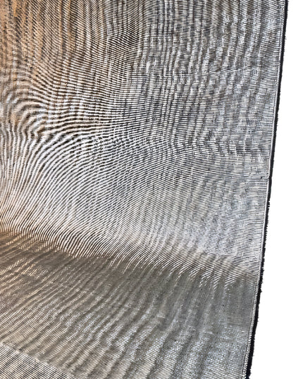 Silver Gray Silk Fabric, Moire Silk Fabric, Silk By The Yard. Watermark Pattern.