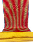 Red - Yellow Stripes Silk Fabric, Moire Silk Fabric, Silk By The Yard. Watermark Pattern.