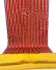 Red - Yellow Stripes Silk Fabric, Moire Silk Fabric, Silk By The Yard. Watermark Pattern.