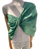 Green Colour Silk Moire Home Textile Interior Fabrics, Watermark Pattern.