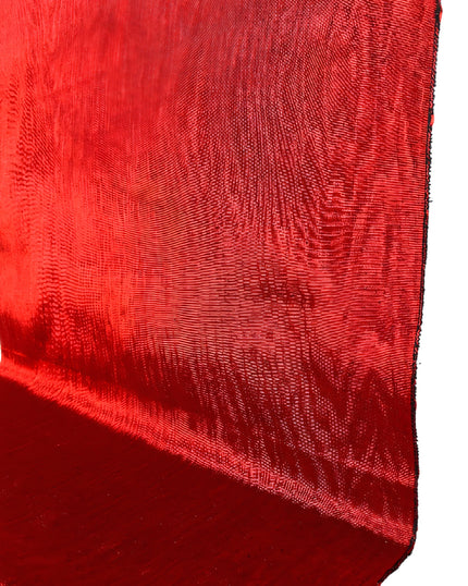 Red Silk Fabric, Moire Silk Fabric, Silk By The Yard. Watermark Pattern.