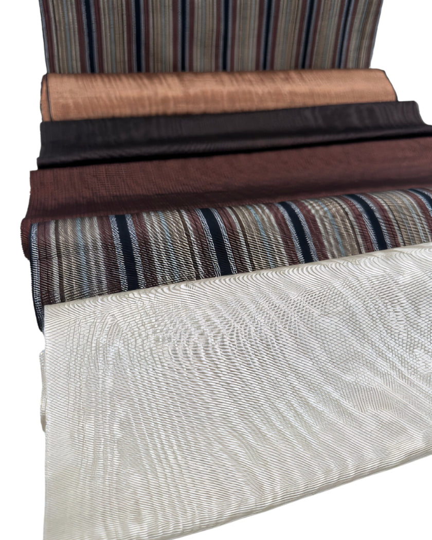 Rembourrage luxueux en soie blanc écru pour tête de lit ottoman, tissus d'intérieur pour textiles de maison : housses d'oreiller, motifs inspirés du kimono, motifs en filigrane.