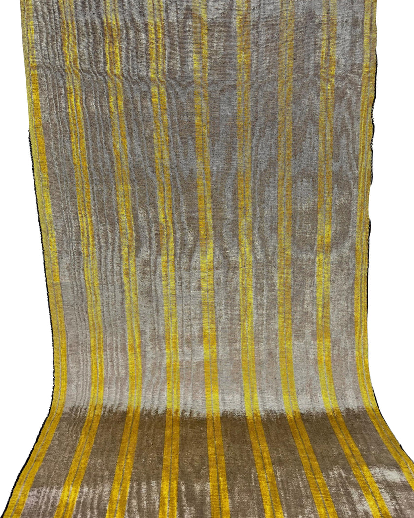 Bronz Sarı Çizgili Lüks İpek Döşeme Osmanlı Başlık, Ev Tekstili İç Mekan Kumaşları: Yastık Kılıfları, Kimono Esintili Tasarımlar, Filigran Desenleri