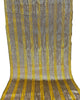 Bronze Yellow Stripes Silk Moire Home Textile Interior Fabrics, Watermark Patterns.