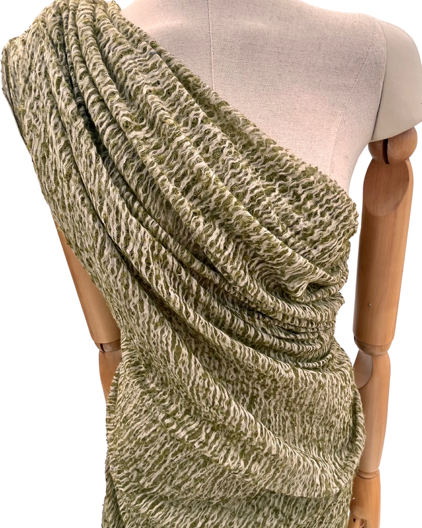 Metre Kare Yeşil Keten Kumaş, Organik Pamuklu Kumaş, Dokulu El Dokuma Doğal Kumaşlar.