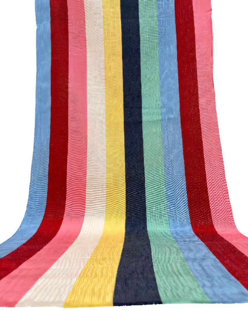 Osmanlı Başlıklı Gökkuşağı Çizgili Lüks İpek Döşeme, Ev Tekstili İç Mekan Kumaşları: Yastık Kılıfları, Kimono Esintili Tasarımlar, Filigran Desenleri.