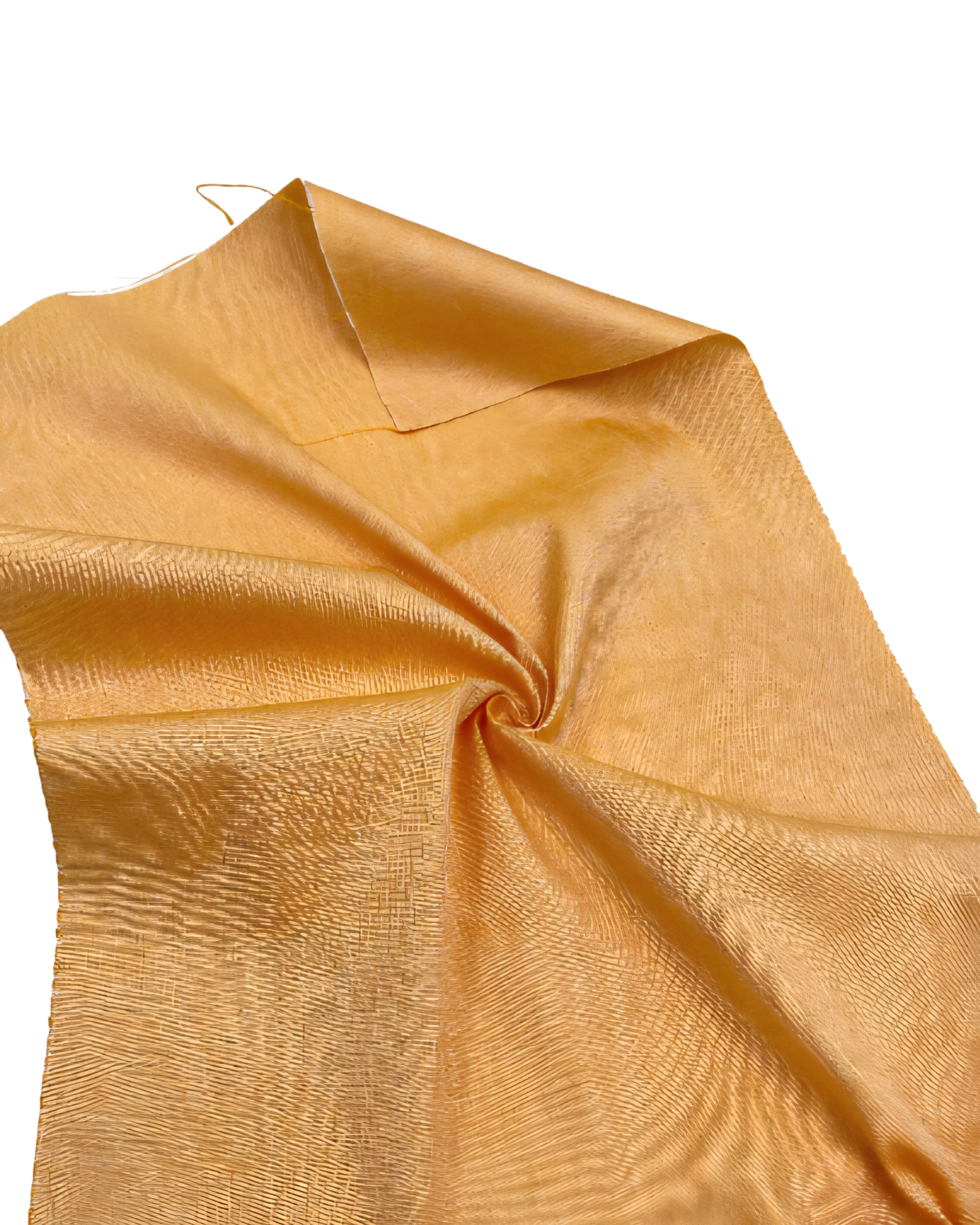 Yellow Silk Fabric, Moire Silk Fabric, Silk By The Yard. Watermark Pattern.