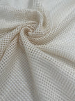Mesh Cotton Soft Organic Fabric, Ecru White .