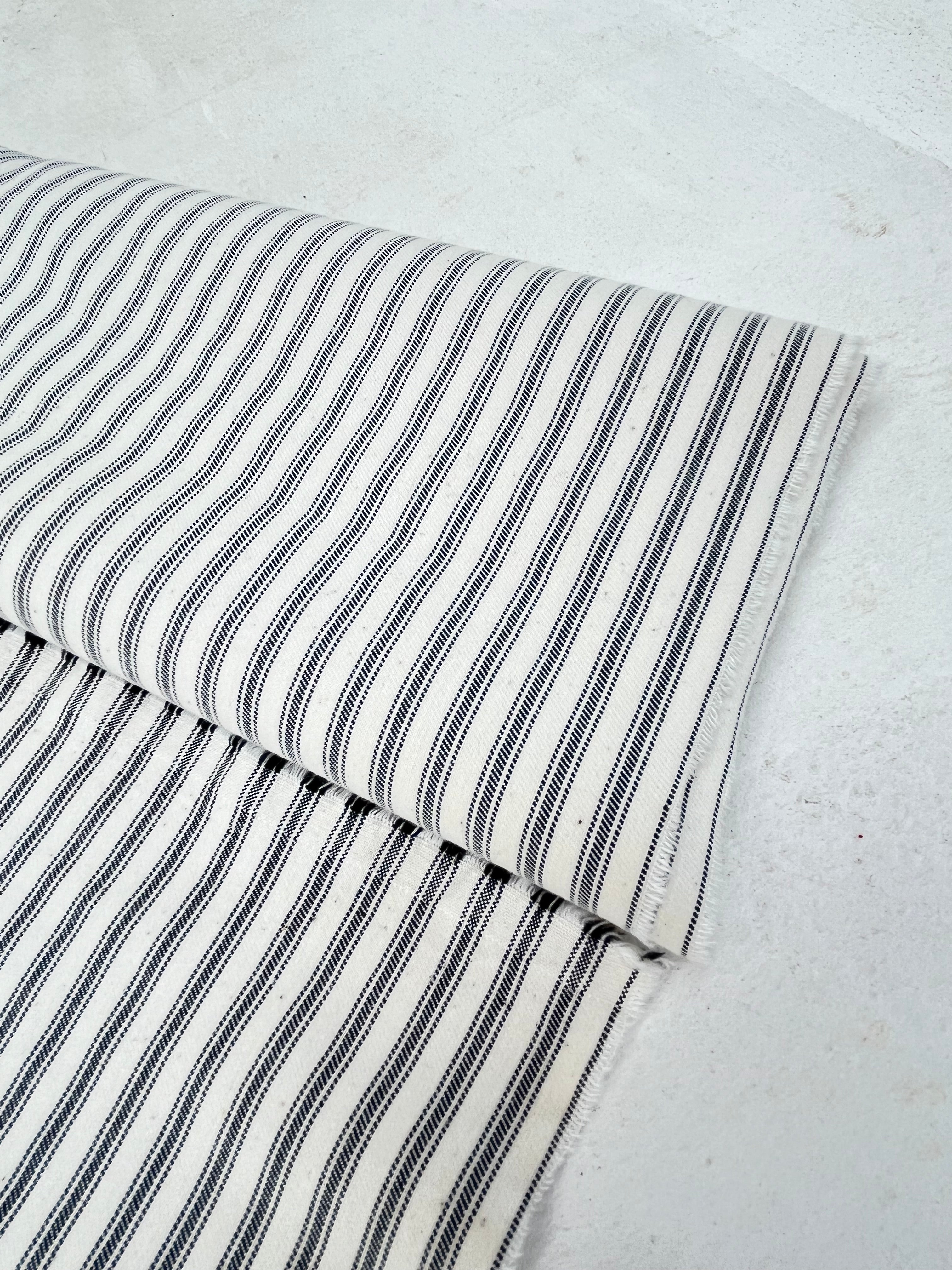 Ağır Ağırlık Yumuşatılmış Pamuklu Kumaş Metre 280/m2 - Döşemelik Çizgili Fransız Stili - Doğal Döşemelik Kumaşlar. %100 Pamuk - 150 cm Genişlik