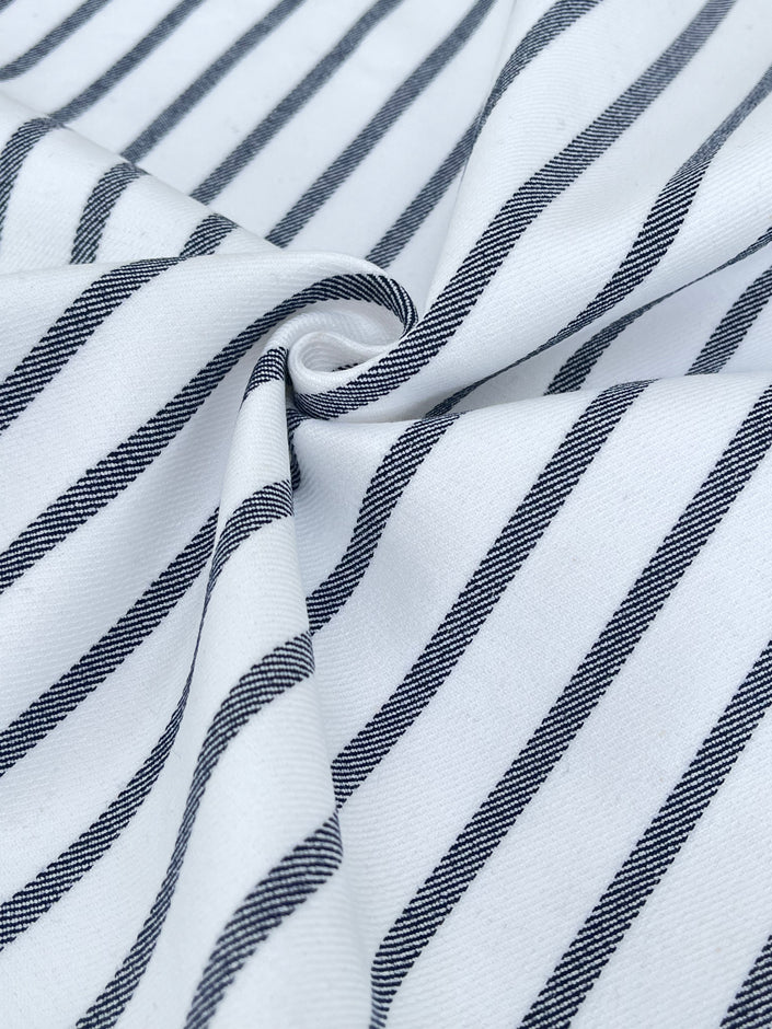 Heavy Weight Softened Cotton Fabric By The Yard- Upholstery Striped /400/gr