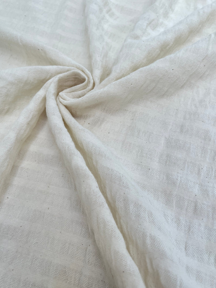 Tissu en coton à rayures, options de couleur marron, vert, noir, crème, blanc disponibles, largeur 165 CM.