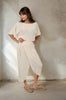 Neutral Textured Cotton Stretchy Crinkle Fabric.