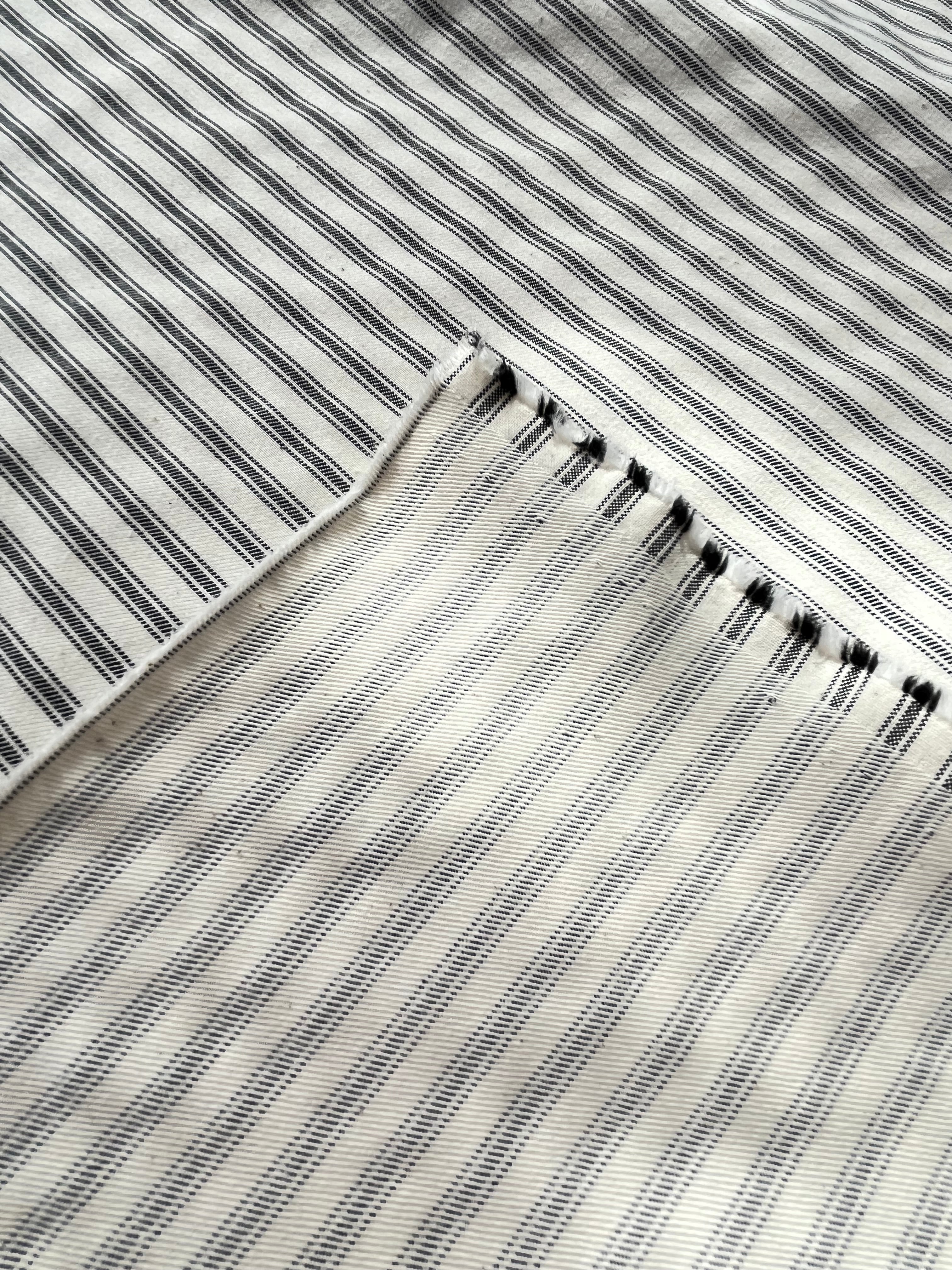 Ağır Ağırlık Yumuşatılmış Pamuklu Kumaş Metre 280/m2 - Döşemelik Çizgili Fransız Stili - Doğal Döşemelik Kumaşlar. %100 Pamuk - 150 cm Genişlik