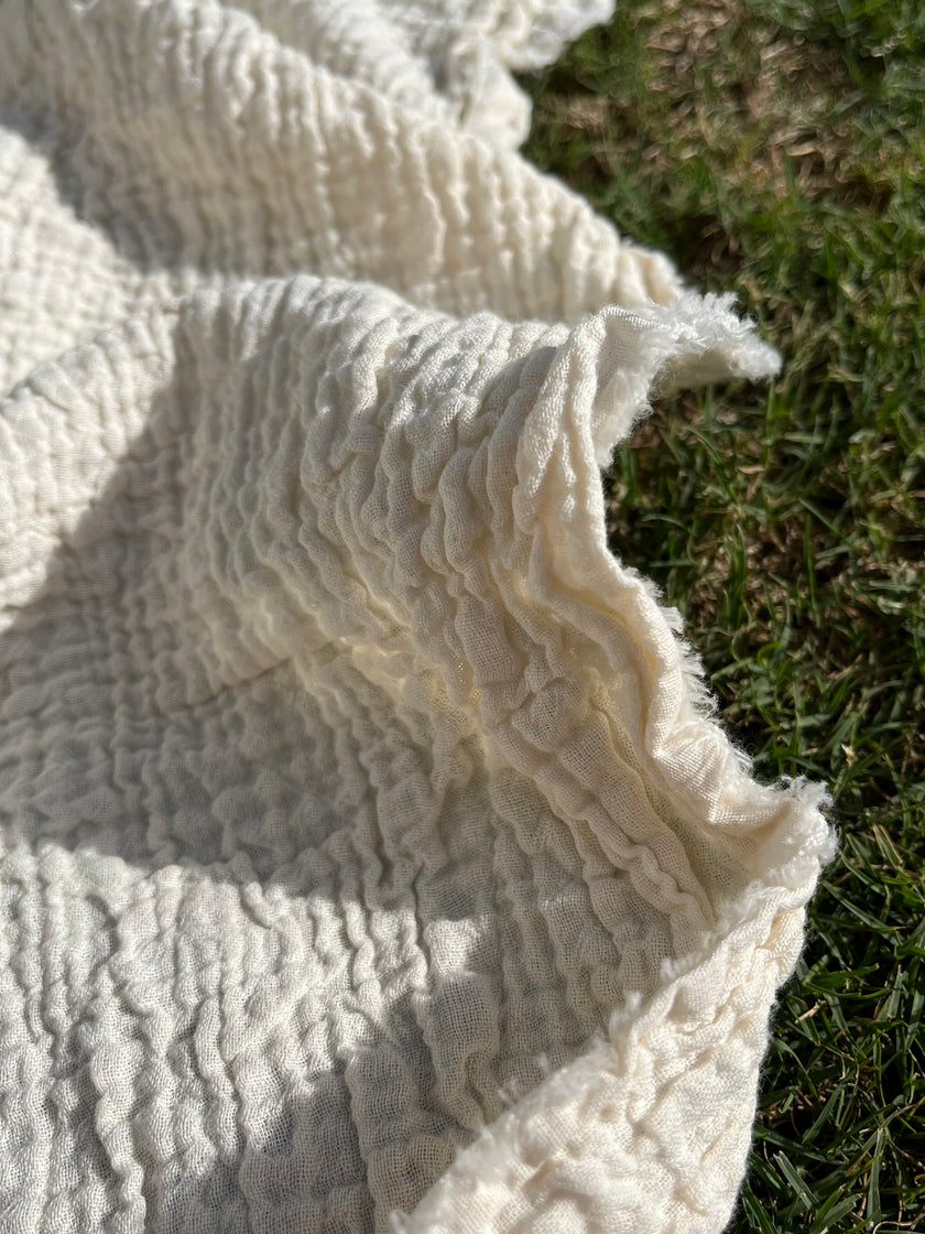 Tissu en mousseline extra froissé et doux par cour - Tissu en mousseline biologique - Mousseline de coton pour bébé - Tissu de gaze 2 couches au mètre, 150 CM DE LARGEUR. Couverture nouveau-né.