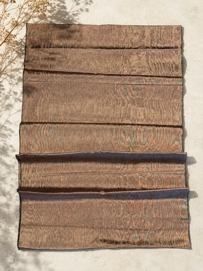 Osmanlı Başlık İçin Kahverengi Lüks İpek Döşeme, Ev Tekstili İç Mekan Kumaşları: Yastık Kılıfları, Kimono Esintili Tasarımlar, Filigran Desenleri.