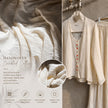 Tissu en coton biologique neutre non blanchi ivoire au mètre, tissu froissé, large largeur.
