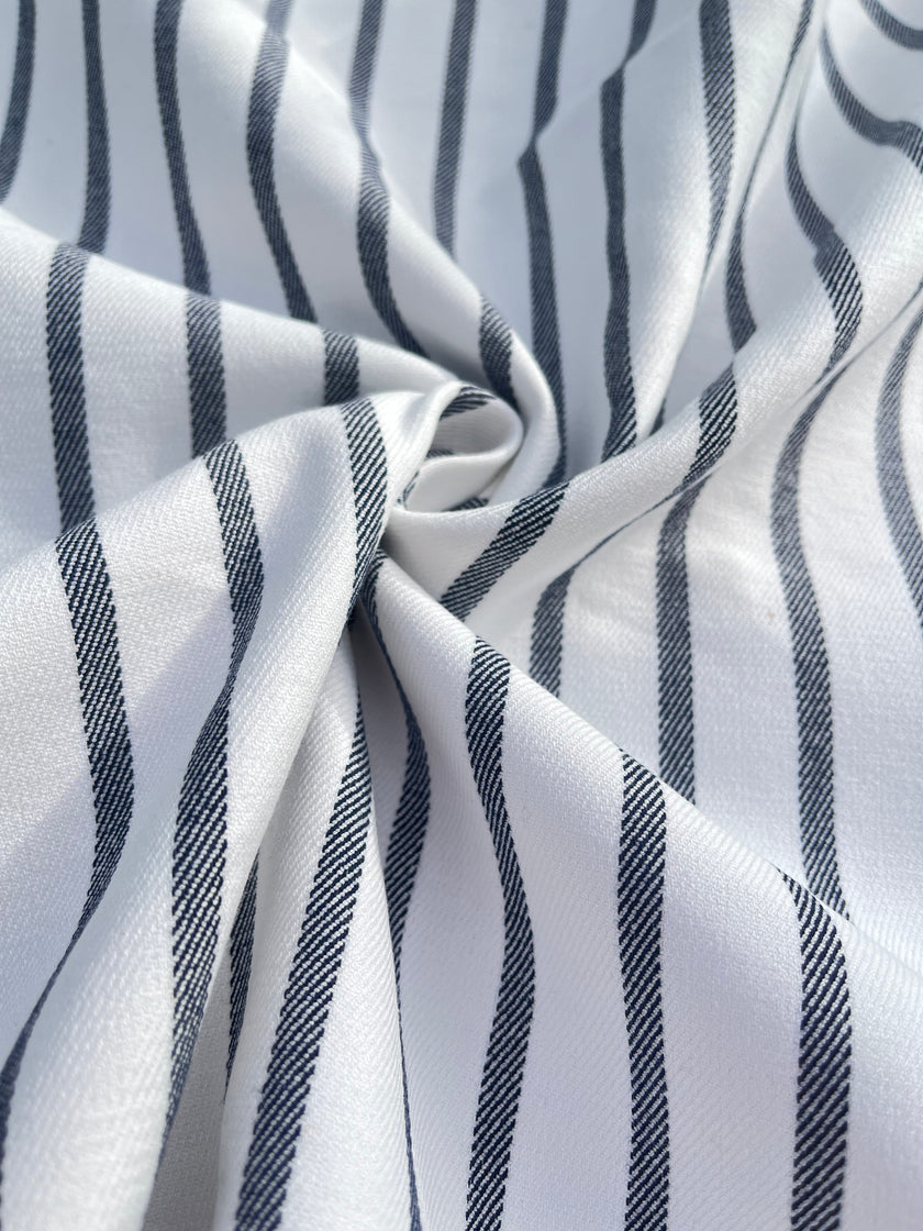 Ağır Ağırlıklı Yumuşatılmış Pamuklu Kumaş Metre Başına 400/m2 - Döşemelik Çizgili Fransız Stili - Doğal Döşemelik Kumaşlar. %100 Pamuk - 150 cm Genişlik