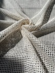 Mesh Cotton Soft Organic Fabric, Ecru White .