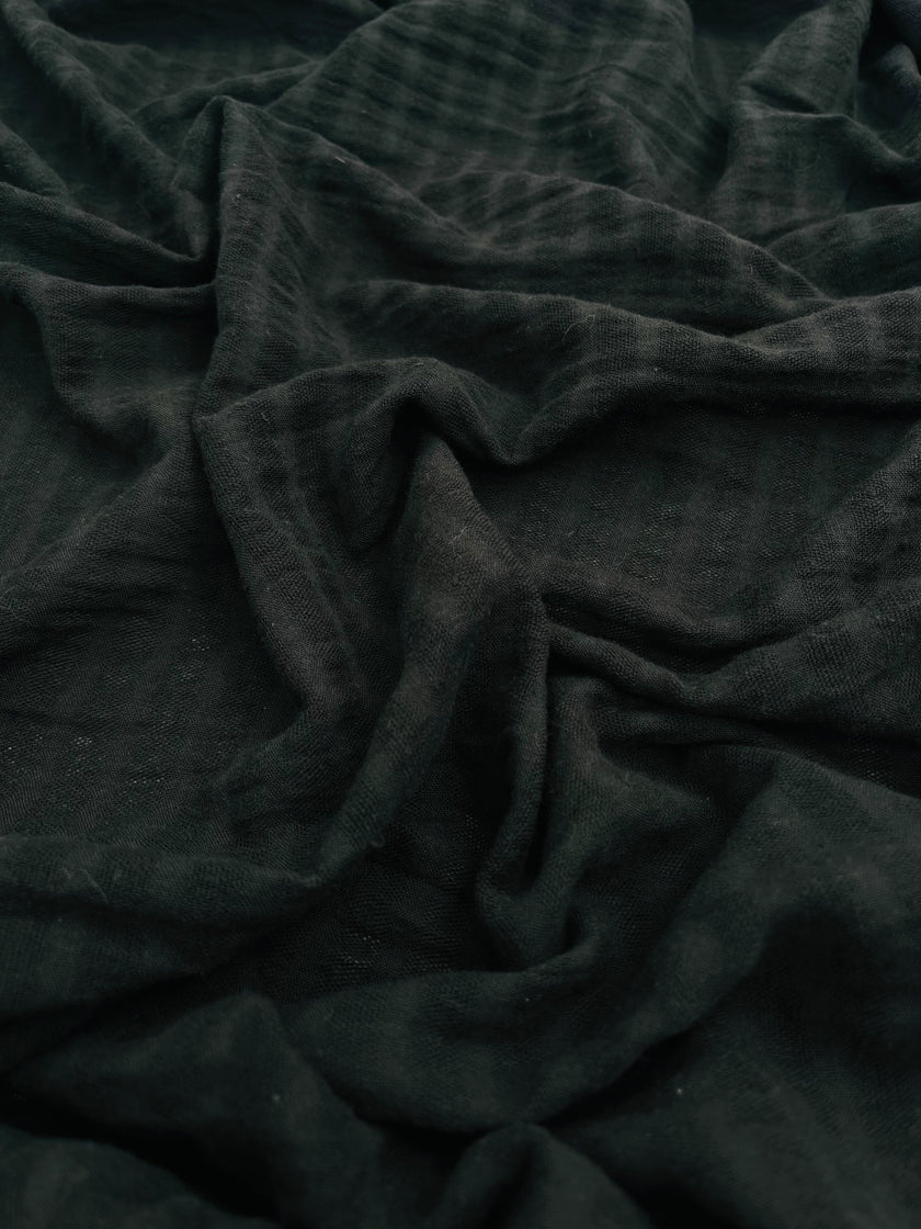 Tissu en coton à rayures, options de couleur marron, vert, noir, crème, blanc disponibles, largeur 165 CM.