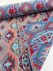 Ağır Gramajlı Kalın Jakarlı Pamuklu Kumaş Metre Başına 400/m2 - Döşemelik Geleneksel Anadolu Etnik Desenli - Döşemelik Kumaşlar. %70 Pamuk %30 Polyester - 140 cm Genişlik. Kilim Dokuma.