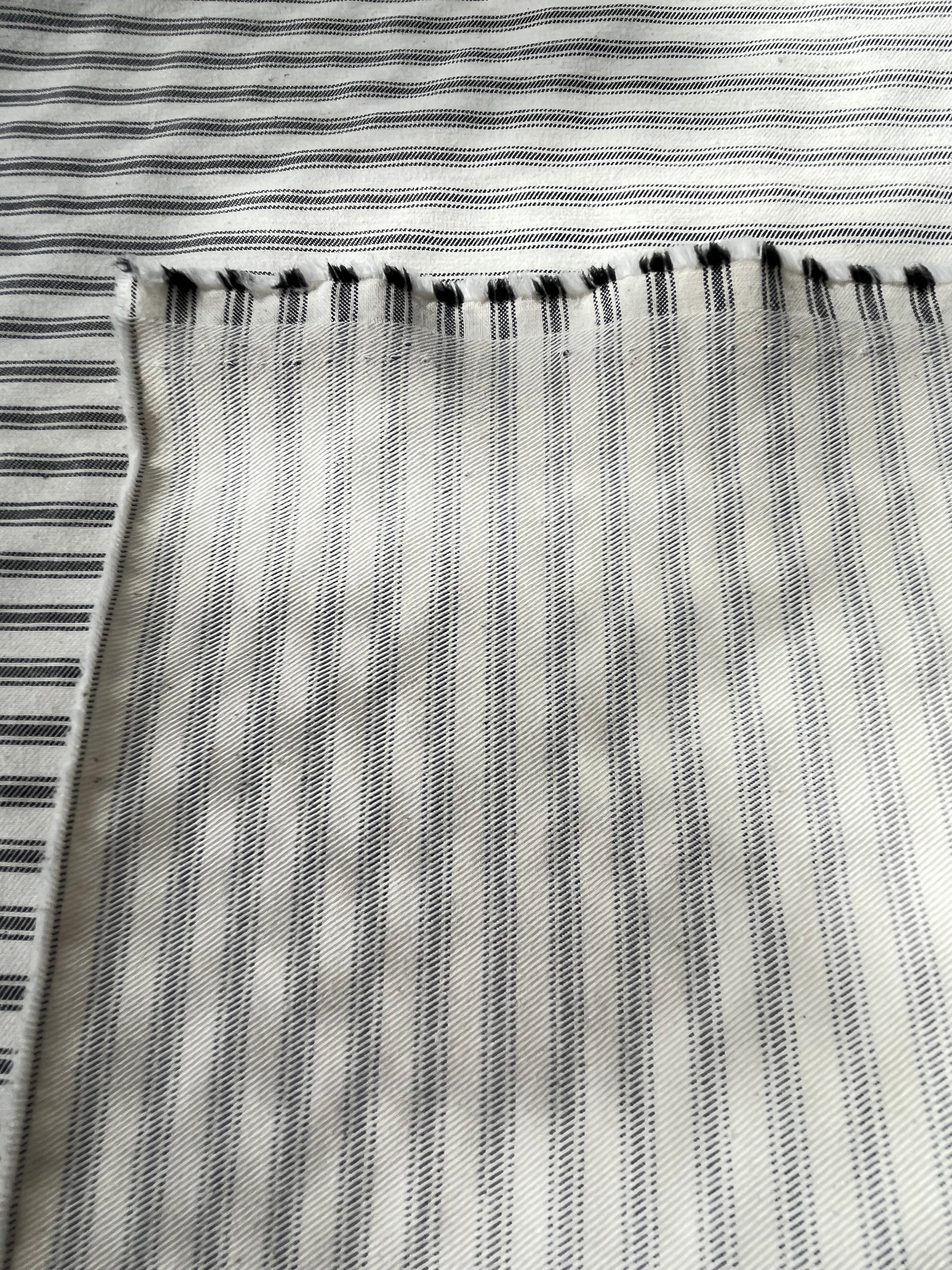 Ağır Ağırlık Yumuşatılmış Pamuklu Kumaş Metre 280/m2 - Döşemelik Çizgili Fransız Stili - Doğal Döşemelik Kumaşlar. %100 Pamuk - 150 cm Genişlik