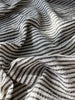 Beige Striped- Black Striped- Brown Striped Neutral Organic Cotton Fabric.
