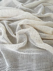 Mesh Cotton Soft Organic Fabric, Ecru White .