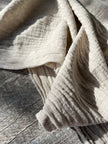 Keten Yarı Şeffaf Açık Dokuma Muslin Kumaş. - Organik Muslin Kumaş - Bebek Pamuklu Muslin - Metre ile 2 Katlı Tül Kumaş, 150 CM GENİŞLİK. Yenidoğan Battaniyesi.